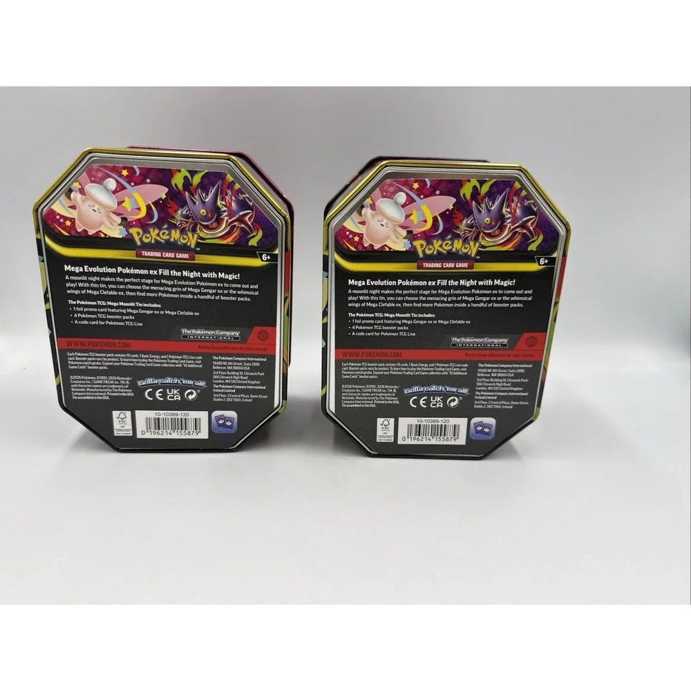 Pokemon Mega Moonlit Tin Mega Clefable & Gengar Tin Set - EMPTY No Packs/Promos